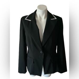 Giorgio Fiorlini Women’s Black Blazer With Polka Dot Blazer Size 16